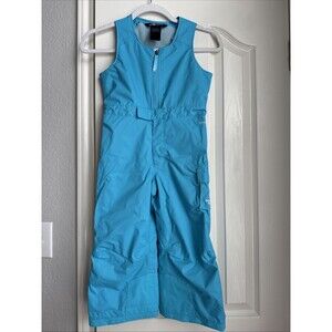 The North Face Toddler Insulated Snow Bib 4T Light Blue Zip Adjustable DryVent